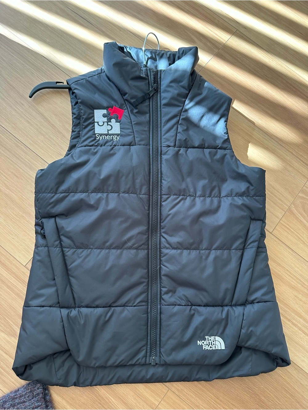 The North Face Kids Black Quilted Puffer Vest with Synergy Logo